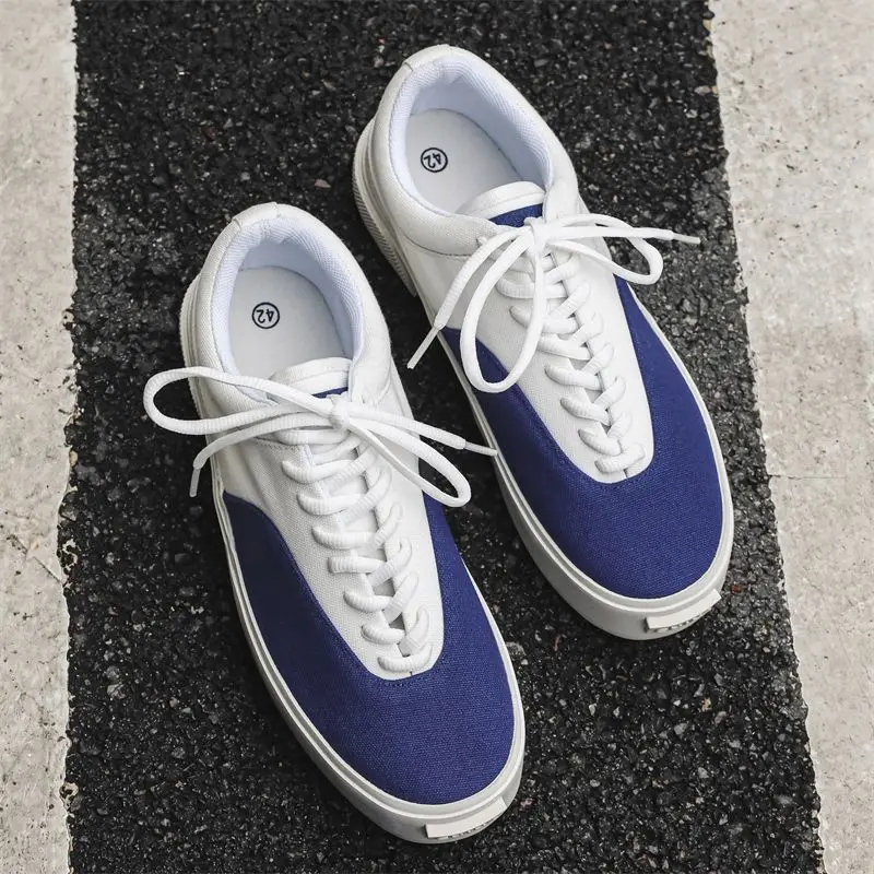 

Men's Canvas Shoes Vintage Thick Sole Korean Style Casual Skateboard Sneakers Streetwear Trendy Footwear