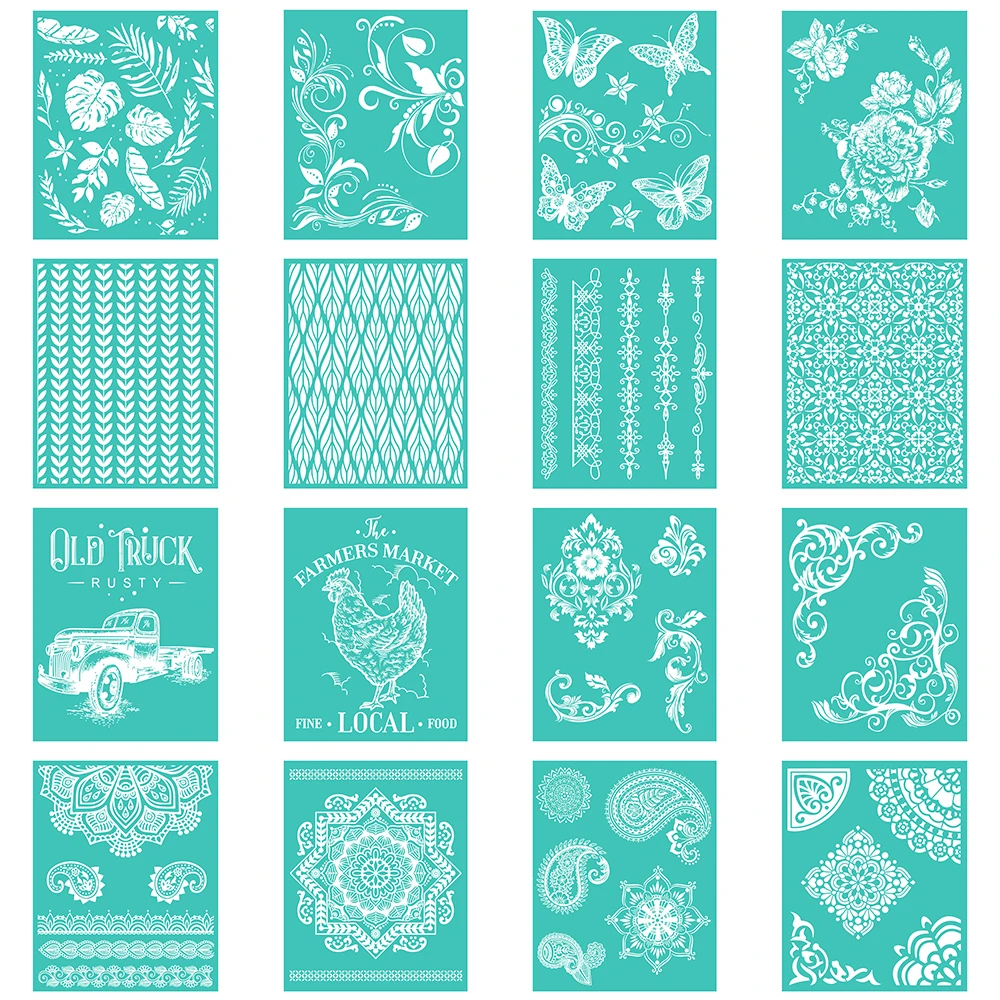 Silk Screen Stencils Vintage Mandala Leave Doodle Pattern for Polymer Clay DIY Transfer Crafts Printing Jewelry 2023 New