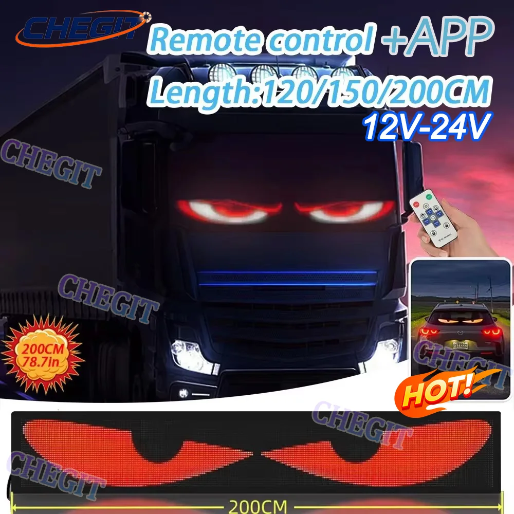 

2 м Devil Eye Light APP Пульт дистанционного управления Грузовик Светодиодная матрица Пиксельная панель Освещение Граффити Прокрутка Stickup Текстовая доска Лобовое стекло