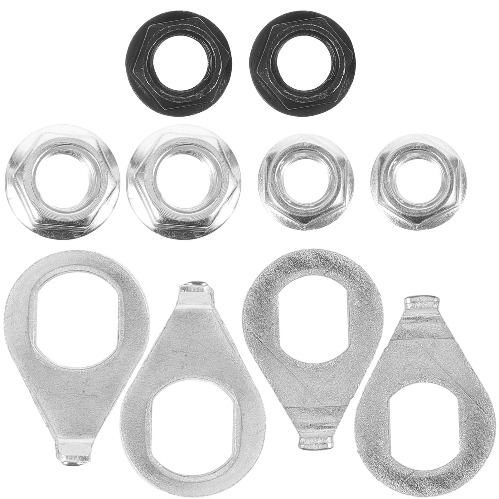 6 Sets Bicycle Nut Safety Axle Nuts Clothes Rack Flange Protective Washers Kit Carbon Steel Durable Hub for Bicycles Wheel