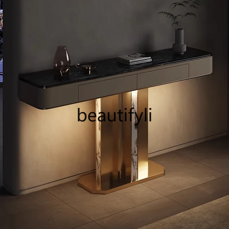 

Italian Minimalist Entryway Cabinet Modern Simple Light Luxury Style Hallway Entrance Table