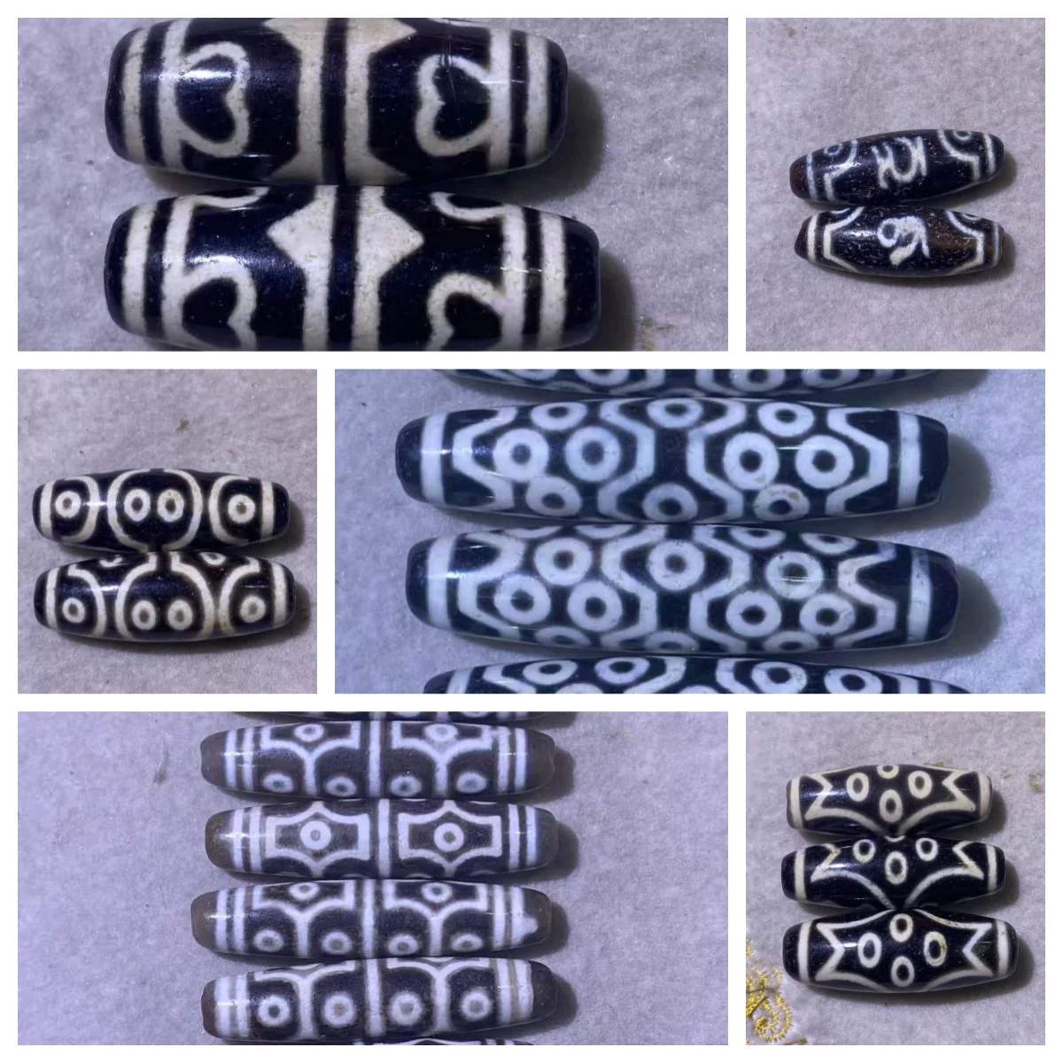 

1 шт./лот, 38 мм, редкий, особенный, с узором «множество глаз», черно-белый агат, бусина Дзи для изготовления браслетов и ожерелий