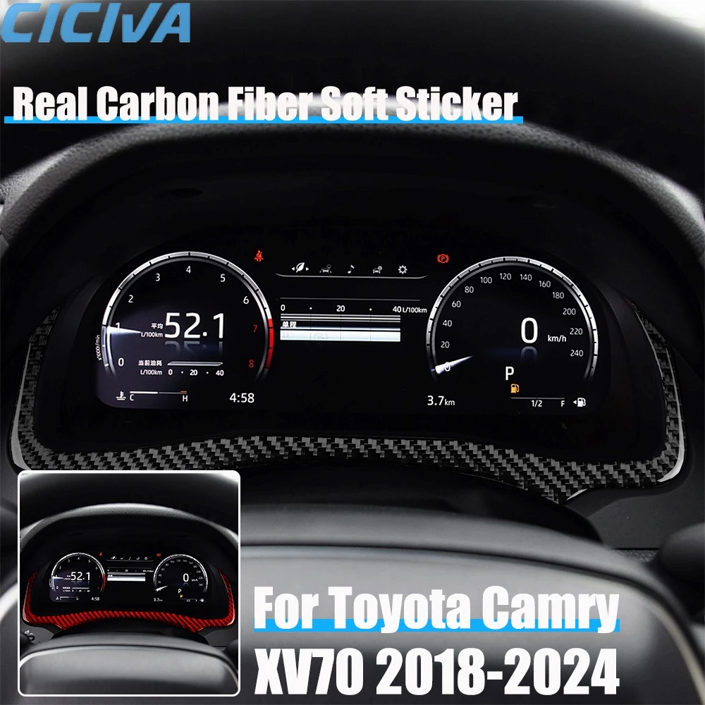 

Real Carbon Fiber Car Accessories Speedometer Trim Cover Soft Sticker For Toyota Camry XV70 2018 2019 2020 2021 2022 2023 2024