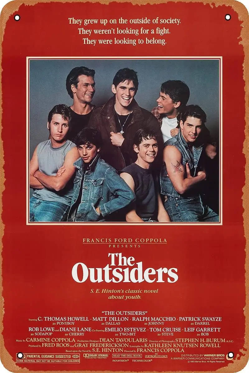 Fumtgsin Vintage Style Tin Sign The Outsiders Movie Posters Retro Metal Sign for Cafes Bars Pubs Man Cave Wall Decorative 8x12 I