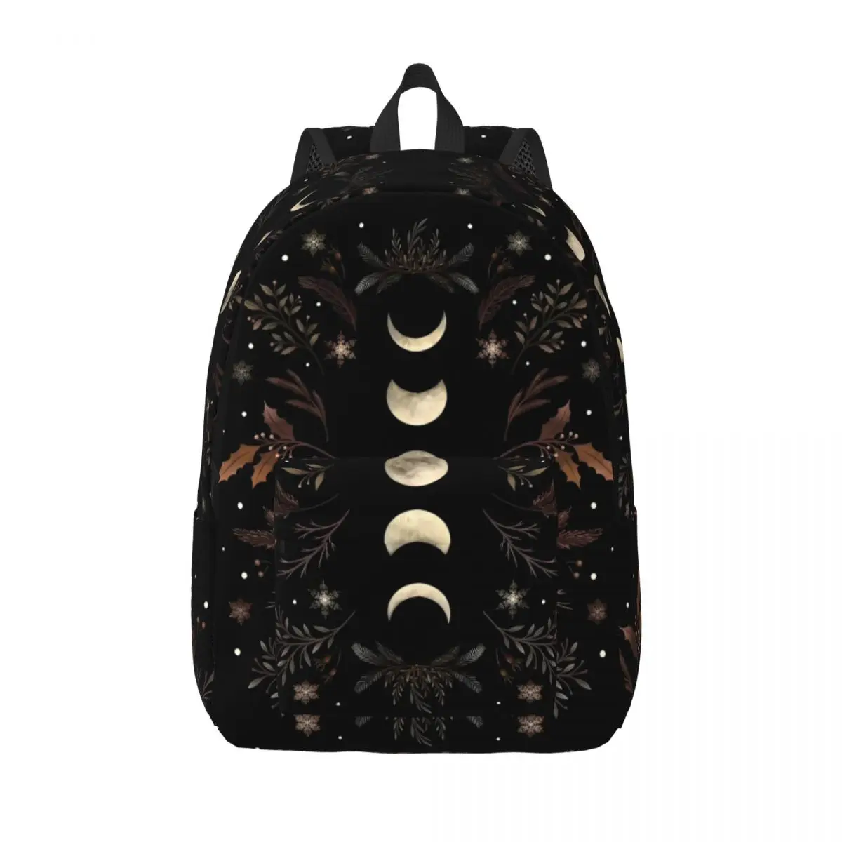 Moonlit Garden Backpack for Men Women Fashion Student Work Daypack Boho Floral Laptop Canvas Bags Gift