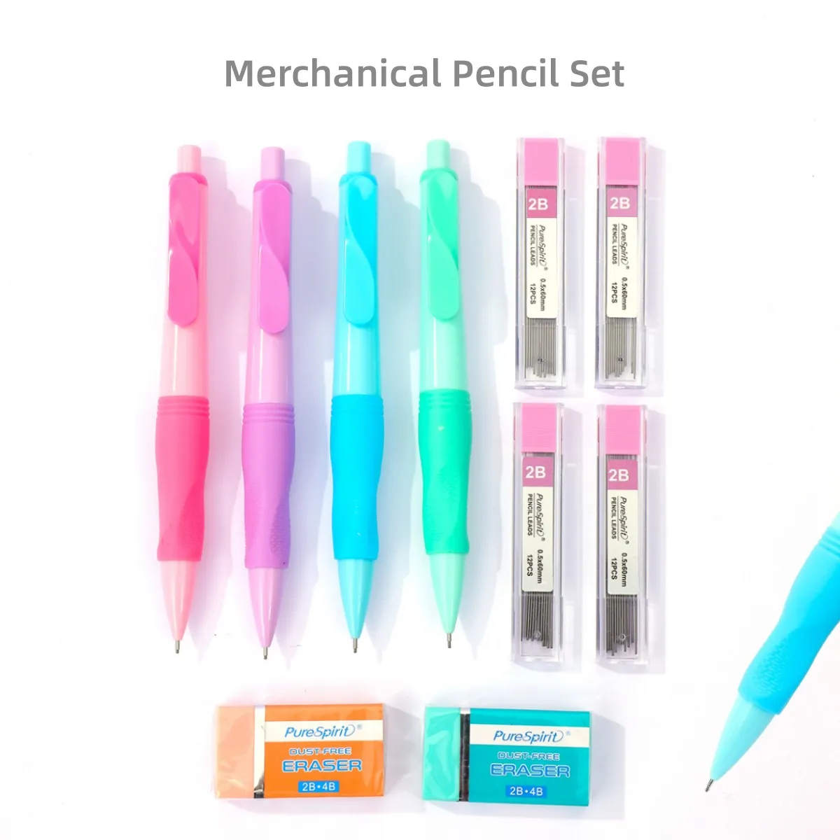 

Набор механических карандашей, 10 шт., 2B карандаш 0,5/0,7/2,0 мм, автоматический карандаш для рисования, письма, рисования, Kawaii, школьные принадлежности