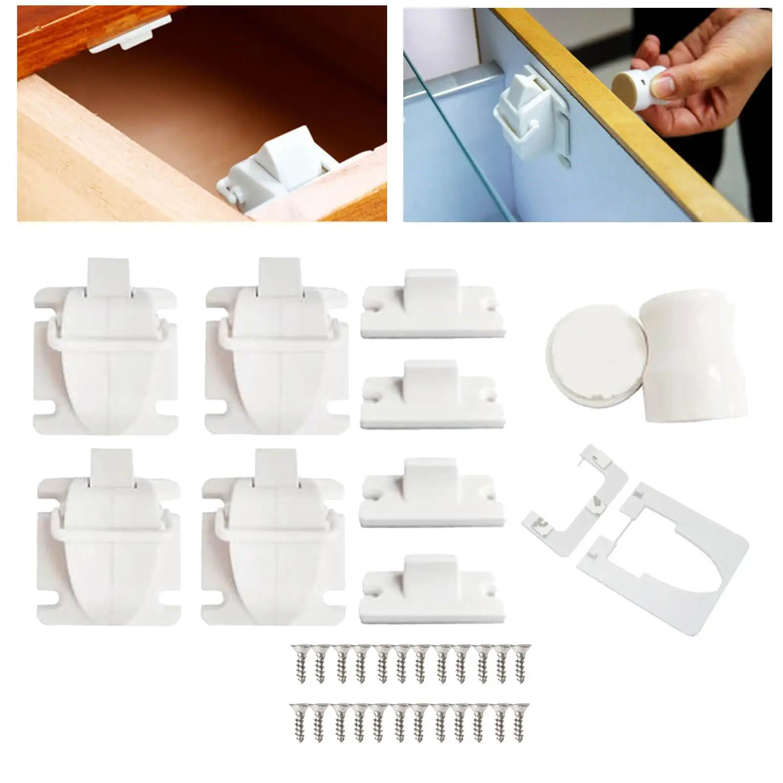 Drawer Latch Cabinet Door Lock,Baby Proofing Cabinets System,Children Kitchen Cabinet Drawer Doors