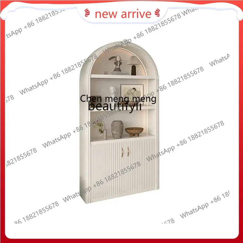 SS Cosmetics Display Cabinet Paint Simple Modern Arc Beauty Salon Nail Care Products Display Cabinet7486