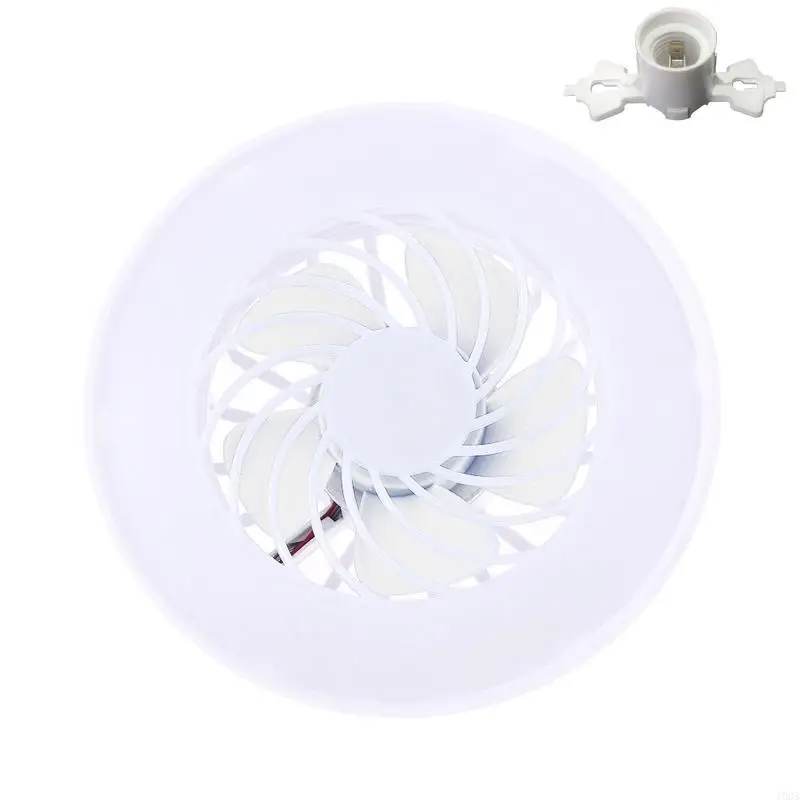 193A 2-in-1 Fan Lamp E27 LED Light 10W Ceiling Fan 3-mode Adjustable AC85V-265V with E27 Lamp Head for Office Home Nursery