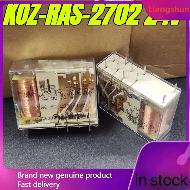 New 5pcs/lot  100% original genuine relay:KOZ-RAS-2702 24V KOZ-RAS-2748 DC24V 10pins safety relay