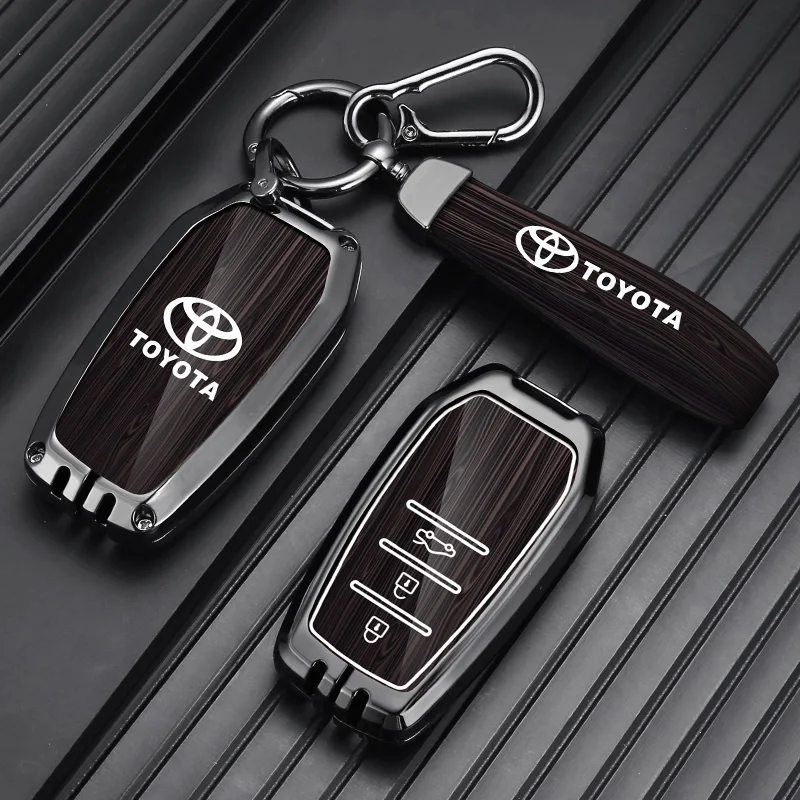 

Zinc Alloy Car Key Case Cover Shell Protector For Toyota RAV4 Crown Hilux Fortuner Camry Land Cruiser Prado Highland Accessories