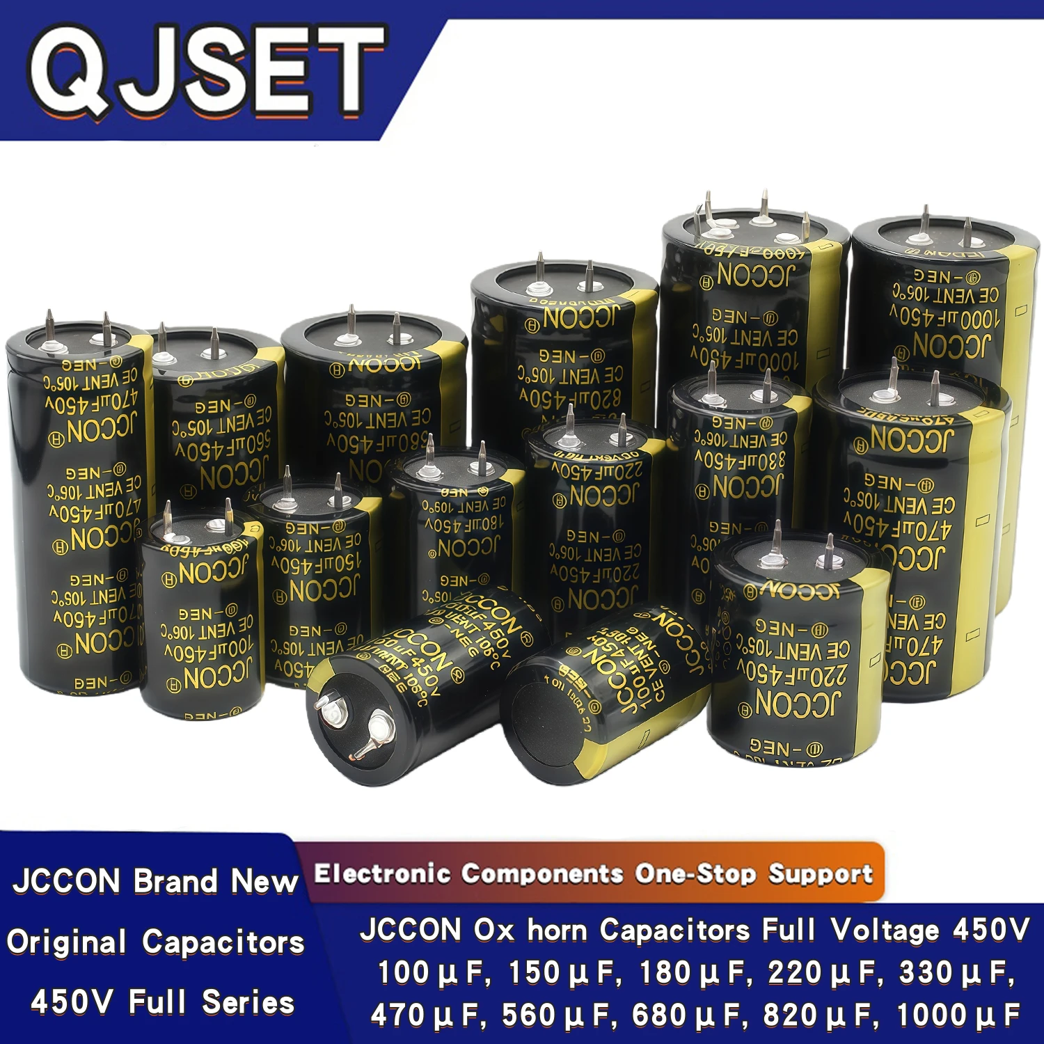 1pcs JCCON 450V 100uf 150uf 180uf 220uf 330uf 470uf 560uf 680uf 820uf 1000uf 450 V Máquina de solda ultrassônica Lnverter Capacitor