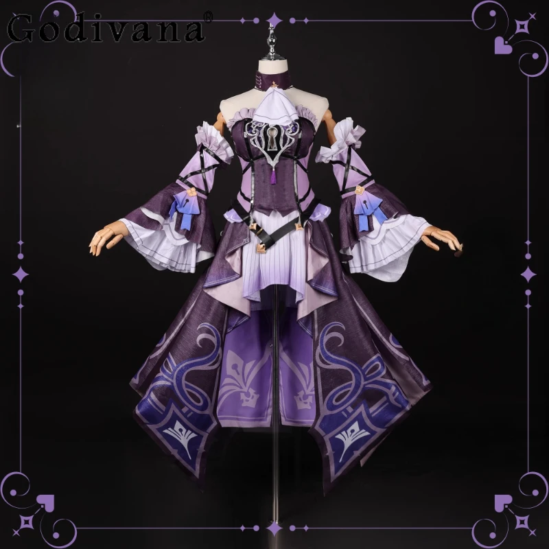 

Railway Cos Dress Set for Women Purple Color Game Anime Dress with Hat Female Necklace Socks Carnival Party Dress Suits