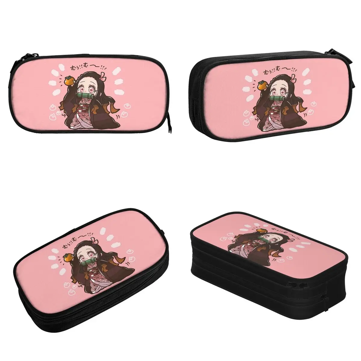 Bonito kimetsu não yaiba anime lápis caso kamado nezuko lápis bolsa caneta crianças sacos estudantes escola cosméticos papelaria