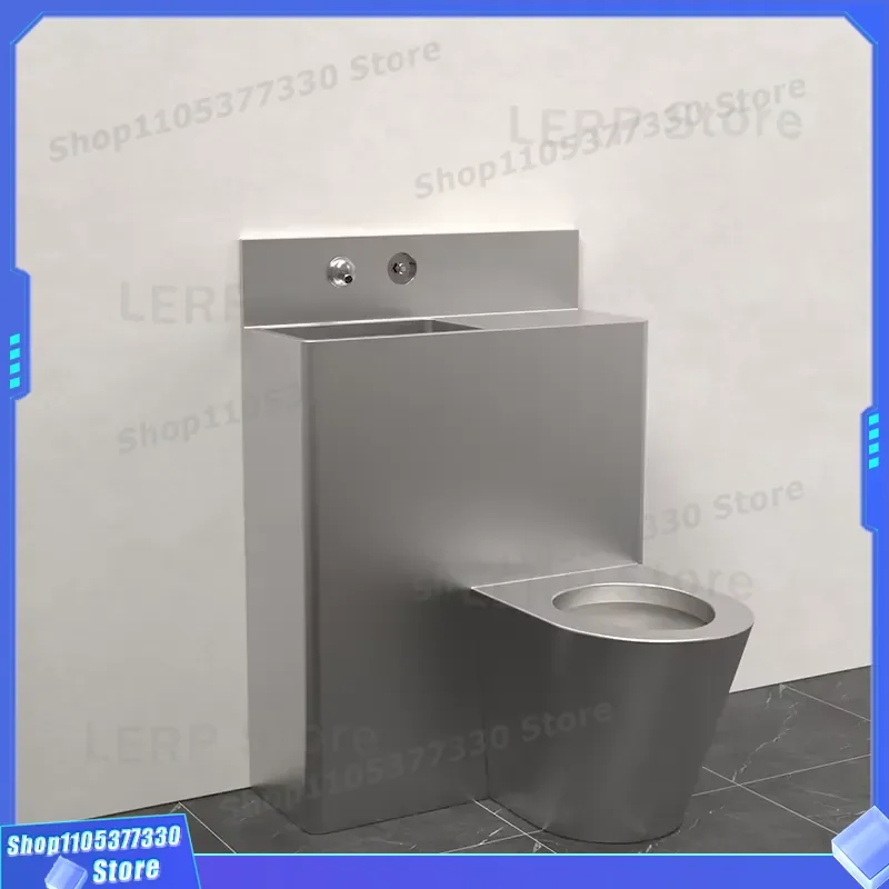 Modern Stainless Steel One Piece Toilet Sink With Integrated P Trap Drainage System Customizable Design For Prison Bathroom