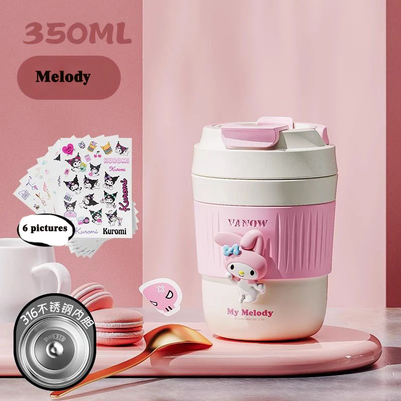 

Kawaii Sanrio coffee cup thermos cup Sanrio female high-looking student accompanying ceramic liner water cup