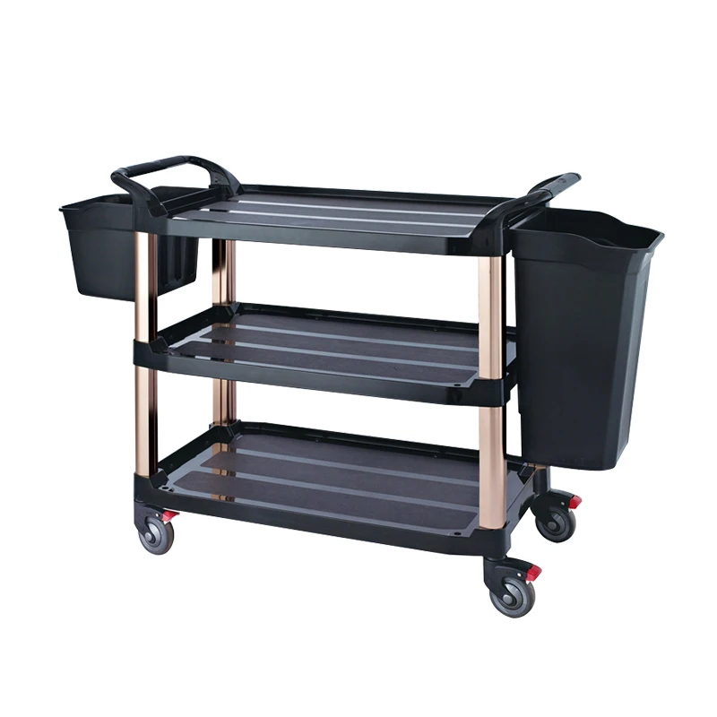 

Southern three-layer trolley, food delivery cart, multi-functional mobile service restaurant food bowl cart, durable