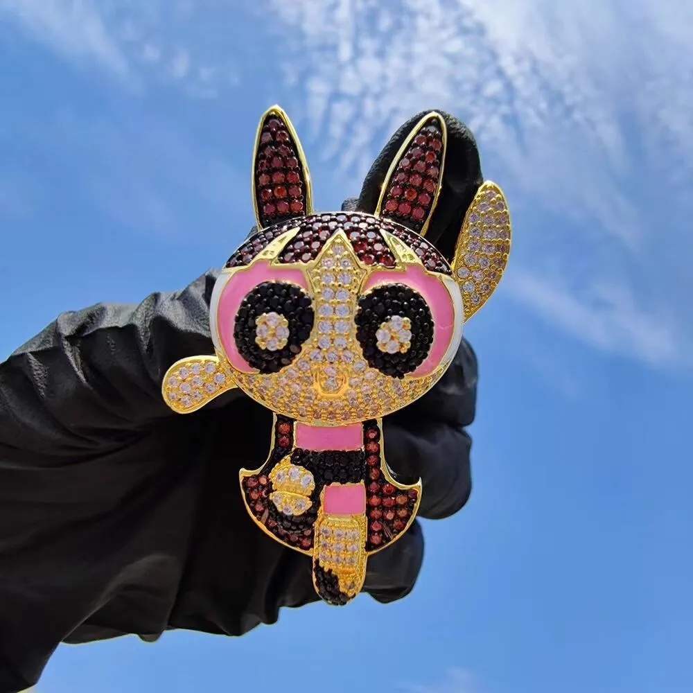 

Модное брендовое женское ожерелье в стиле хип-хоп с героями мультфильмов, аниме, маленькая девочка, циркон, уникальная подвеска, ювелирные изделия