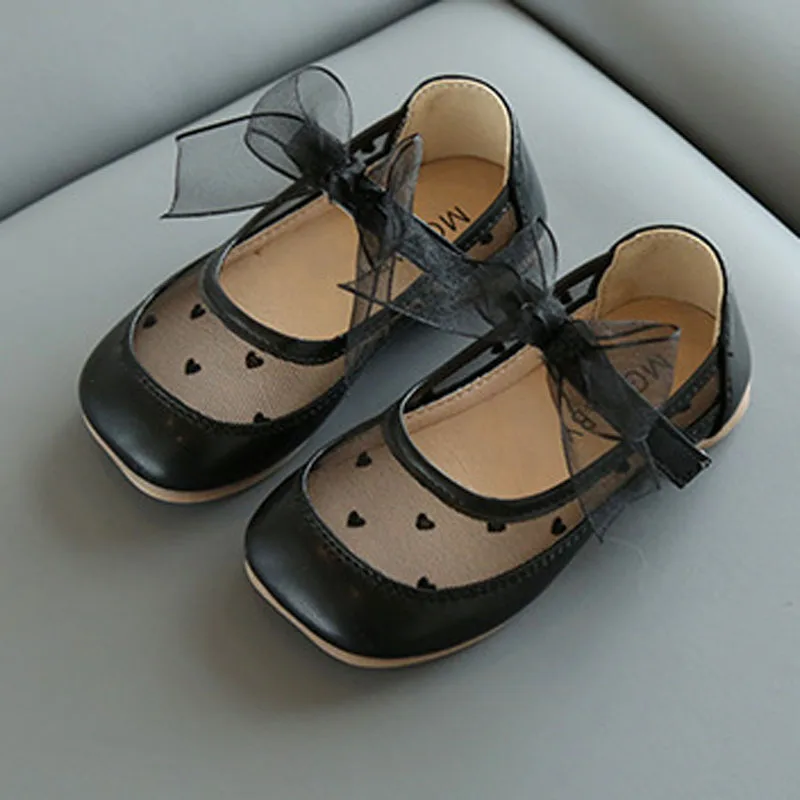 Spring Summer Children Flats Shoes Girls Single Shoes Lace Bow-knot Sweet Baby Sandals Princess Dress Shoes For Party CSH1259