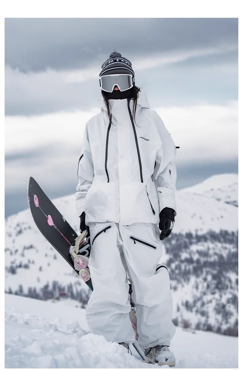 

John Snow 3L Waterproof Winter Skiing Suit Warm Jacket And Pants Set Full Pressure Adhesive Tracksuit for Couples Snowboard