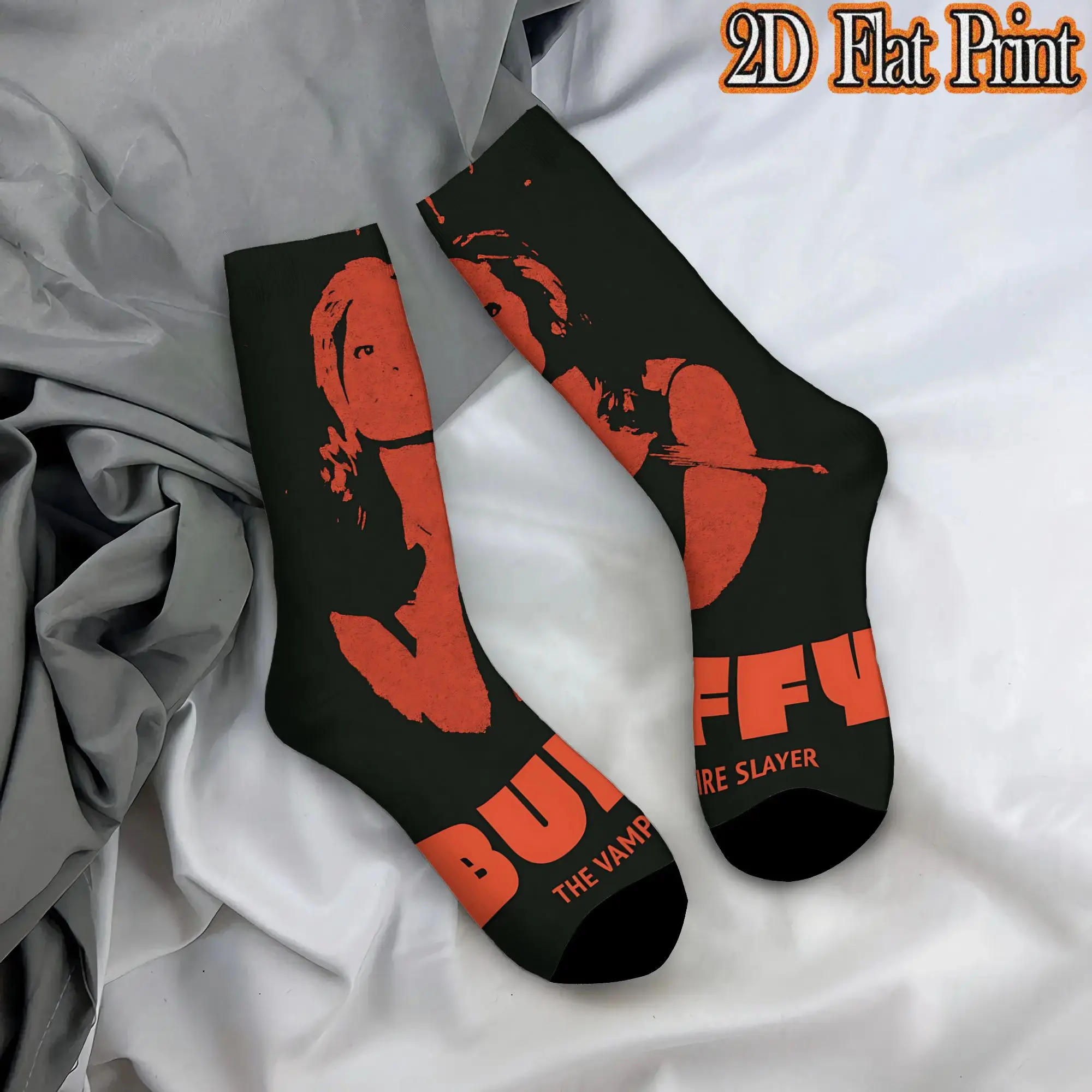 Vampire Slayer Buffy Harajuku Men's  Mid Tube Winter Socks Unisex Breathable Crew Sock Cycling Socks