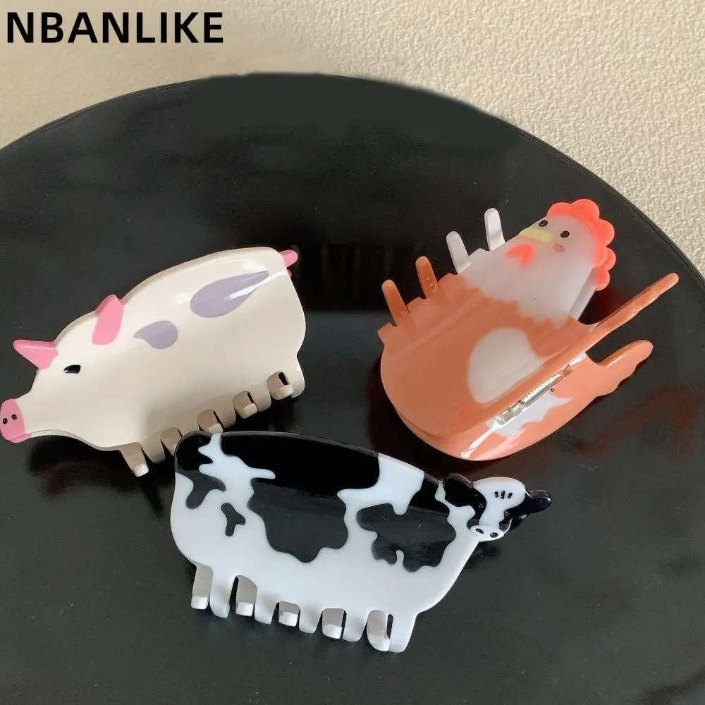 

1 PC Geometric Cartoon Animal Shark Clip Acetic Acid Cow Hair Claw Hair Accessories