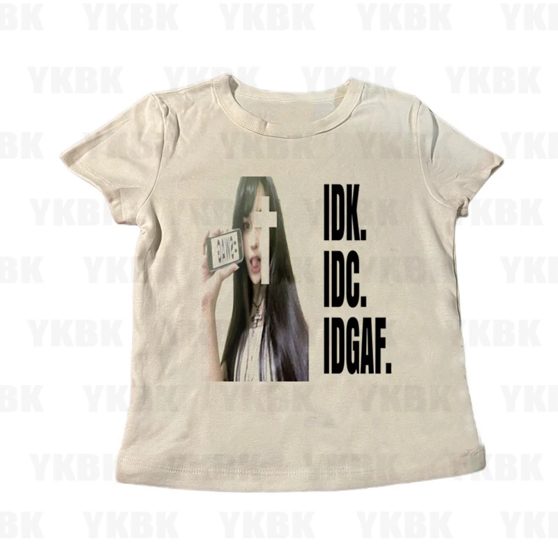 Harajuku Kurzarm-T-Shirt Y2k Punk Gothic Anime Print Tops Vintage Damen Casual Streetwear Emo Mädchen Mode Baby Loose – Detail 3