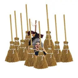 Halloween Witch Broom Pack Of 10 Miniature Witch Broom Decor Dollhouse Room Scenery Layout Restaurant Door Indoor Outdoor Decor