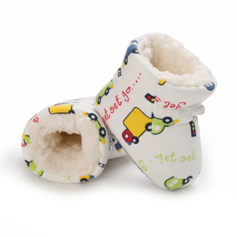 Stivali caldi invernali per cartoni animati di moda per bambini stivali da neve in cotone con punta tonda in peluche per neonati scarpe per bambini calde e spesse