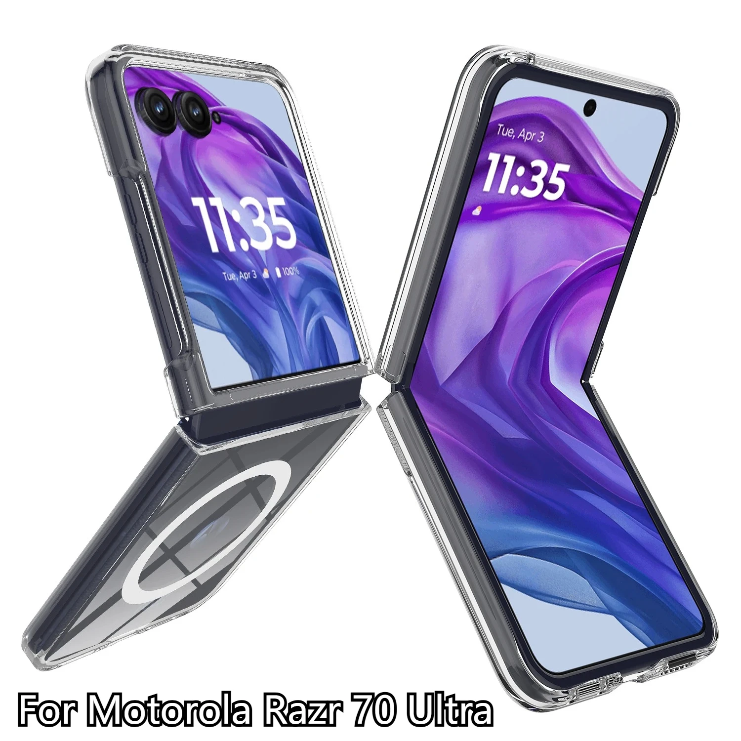 Capa Dura Magnética Transparente HD para Motorola Razr 70 Ultra 60Ultra Plus 2025, Transparente para Carregamento Sem Fio Magsafe