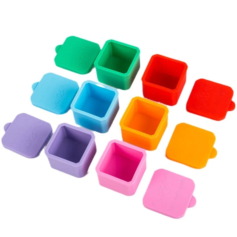 1/3pcs Practical Silicone Food Distribution Box Red/Pink/Purple/Green/Orange/Blue 2/4 Inch Sauce Cups Snack Containers Kid