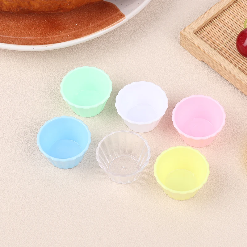 5Pcs Dollhouse Mini Egg Tart Cups Dollhouse Simulation Cake Cup Toys Dolls House Kitchen Decor Accessories