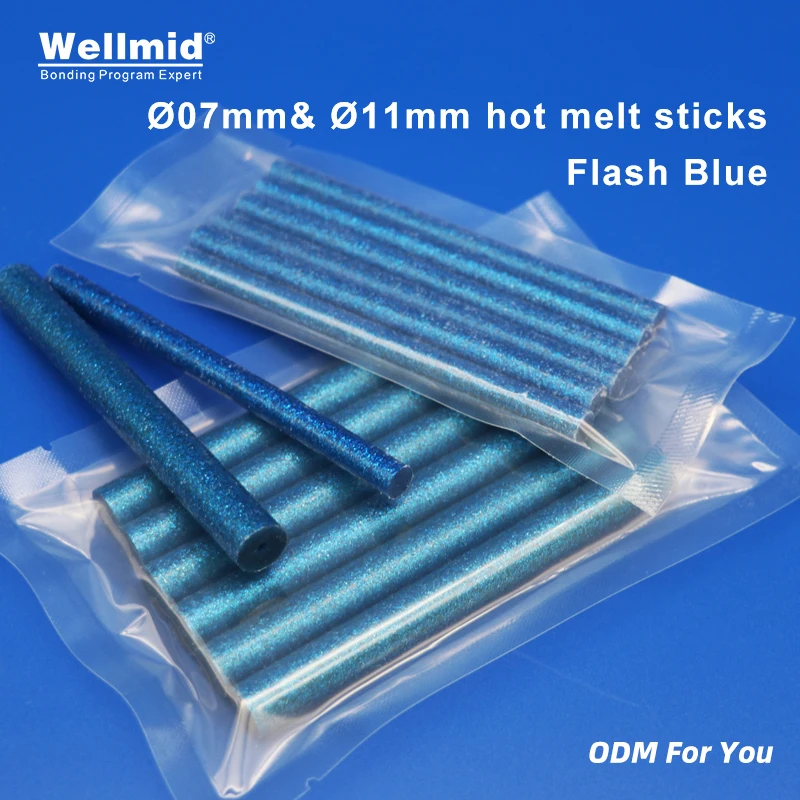 Colorful Flash EVA 7m 11mm×100mm Flash Blue Hot Melt Glue Sticks For DIY Craft Artworks Repair Tools Toys With Heat Gun Adhesive