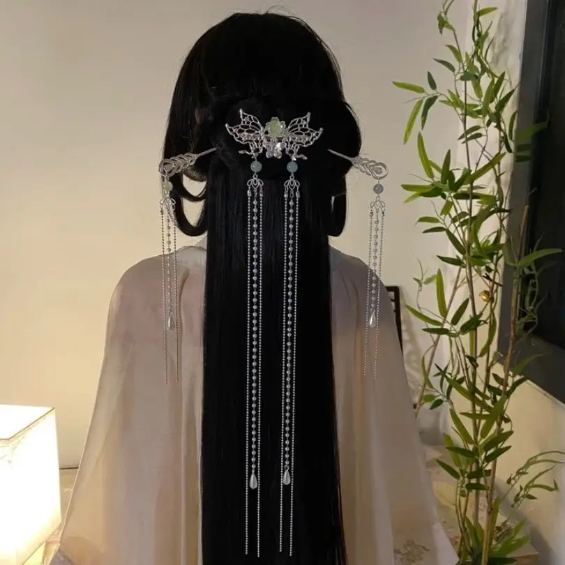 Tassel Pressed Hanfu Ancient Style Hair Clips Headwear Clips Hair Accessories Paired Hairpins Three Piece Set
