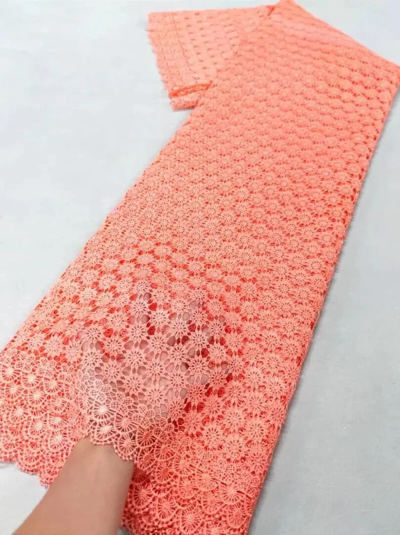 

Multicolour Tissue Cord Lace Fabric Water Soluble Lace Material For Sew Wedding Party Dress Women Elegant Milk Silk Lace Fabric