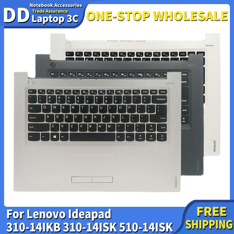 

Original New US Keyboard for Lenovo Ideapad 310-14IKB 310-14ISK 510-14ISK Laptop Palmrest Upper Top Cover keyboard Replacement