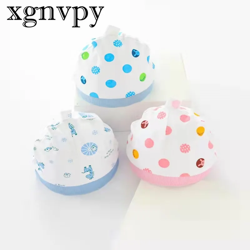 xgnvpy Random 0 6 Months Baby Cap Newborn Infant Cotton Single Layer Head Protection Cap