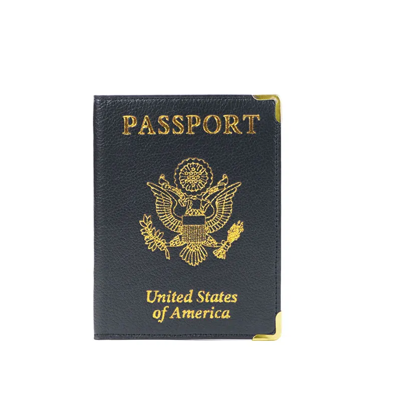 Custom Letters Color U.S. Passport Cover Card Sleeve ID Clip Ticket Protection Sleeve Passport Holder Metal Corner Passport Case