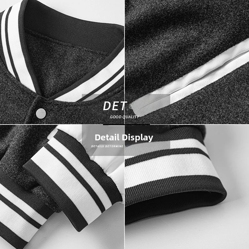 Bluza baseballowa dla par, luźna odzież wierzchnia, długa bluza, młodzieżowa, codzienna, męska, damska, jesienno-zimowa, modny trend.