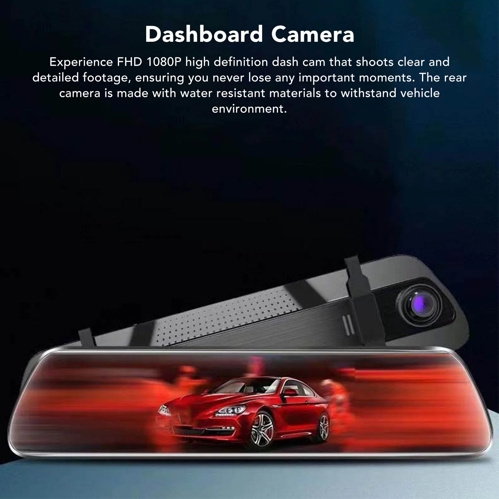 Mirror Dash Cam Dash Camera 9.66in Mirror   Camera 1080P Wide Angle 24H Parking Mode Motion Detection Car Camera
