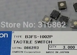 

Бесплатная доставка 6X6X3.1 B3FS-1002P SMD тактильный тактовый мини-кнопочный переключатель микропереключатель мгновенный SMD-4 50 шт./лот