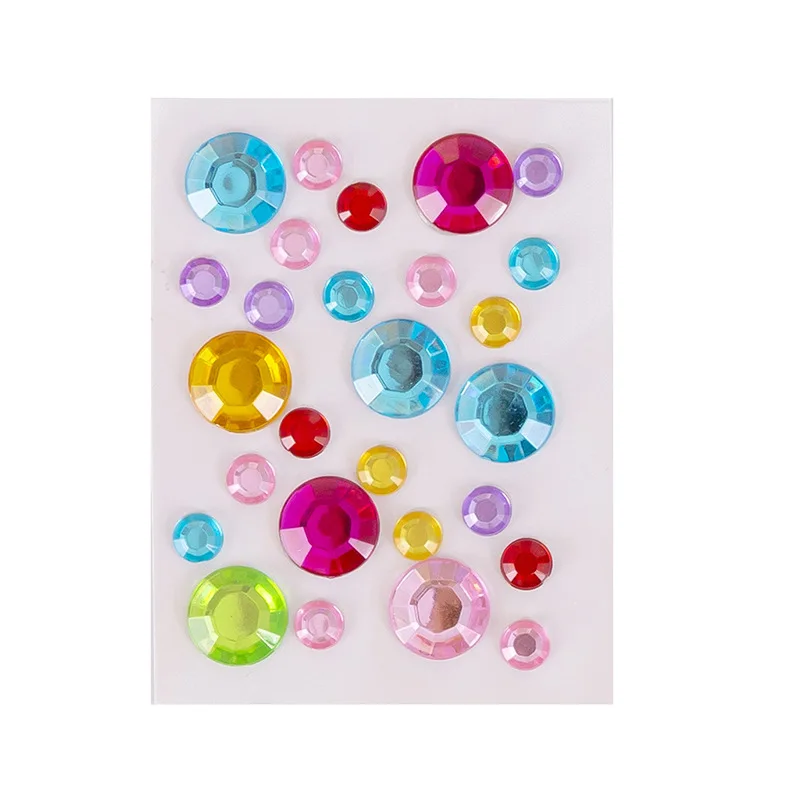 New Rhinestone Stickers Cartoon Princess Children's Reward Acrylic Stickers DIY Love Star Plum Blossom Pattern