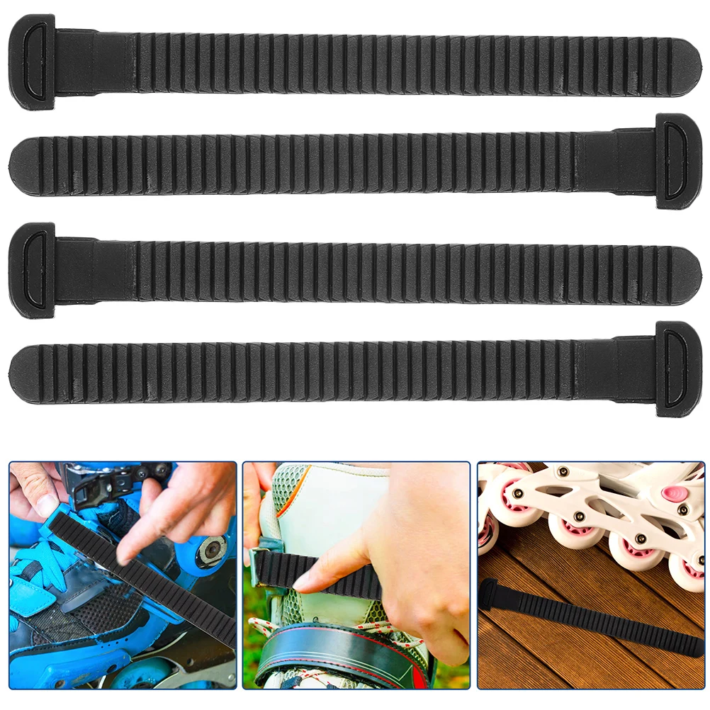 

4pcs Roller Buckle Strap Adjustable Replacement for Inline Speed Skates Ice Skating Shoes Durable PVC Straps Professional Fix