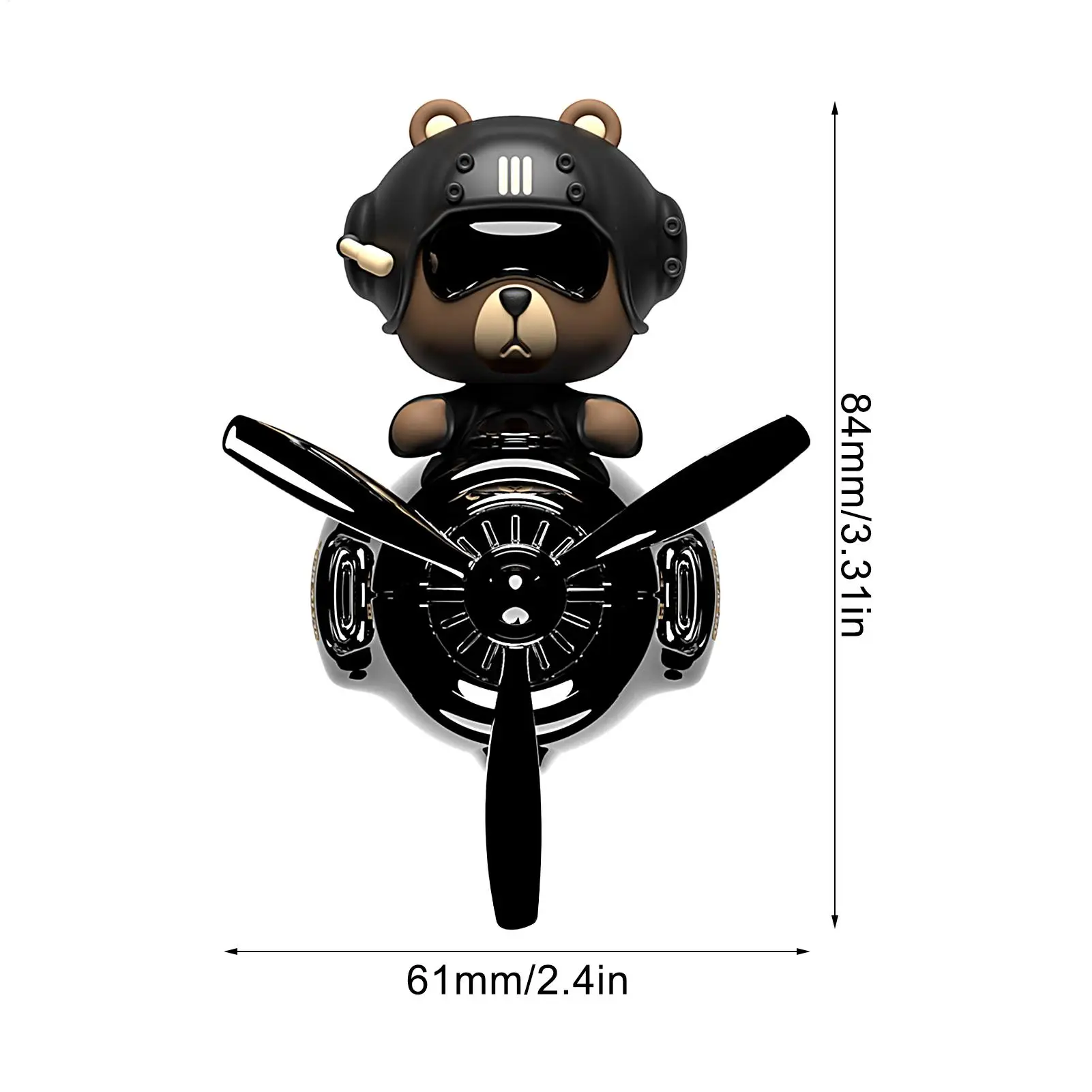 Aromatherapy Diffuser Bear Air Freshener Car Plane Rotating Bear Pilot Automobile Cool Car Fragrance Fun Diffuser Perfume - view 6
