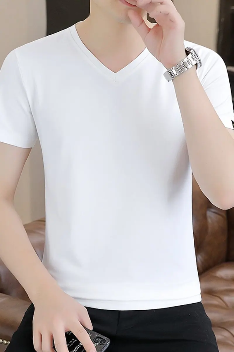 2026 Summer Men's Round-neck T-shirt Men's Short-sleeved Base Shirt