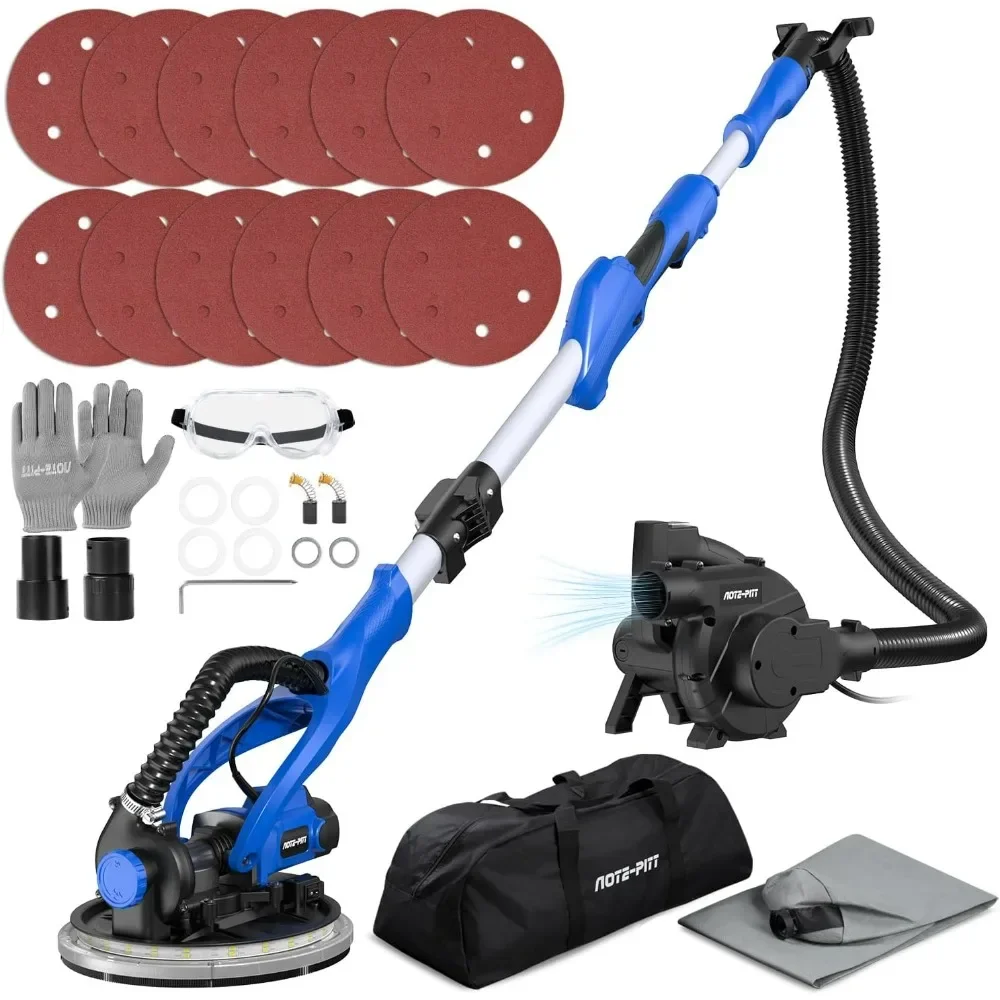 

820W Electric Drywall Sander with Auto Vacuum Dust Collection, 1800RPM Wall Sander with 12Pcs 9Inch Sanding Discs