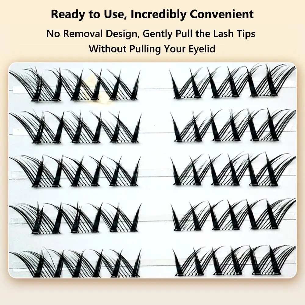 Wispy لا حاجة للغراء مجموعات الرموش الجنية عين الثعلب مظهر طبيعي مانغا رموش فردية قابلة لإعادة الاستخدام رموش أنيمي شائكة