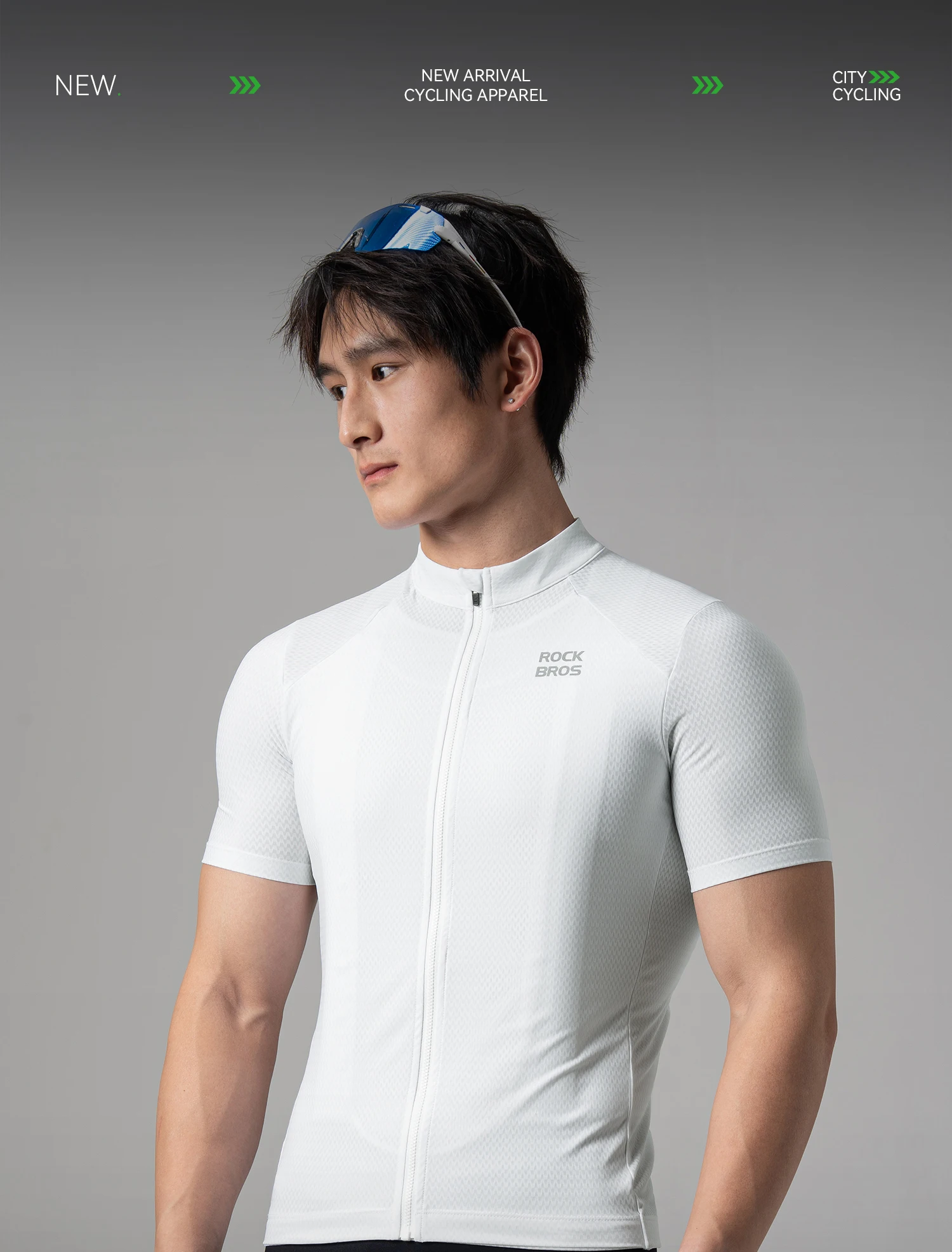 ROCKBROS Radtrikot Herren Sommer Atmungsaktiv Schnelltrocknend Fahrradshirt Leichtes Feuchtigkeitsableitendes MTB Rennrad T-Shirt – Detail 1