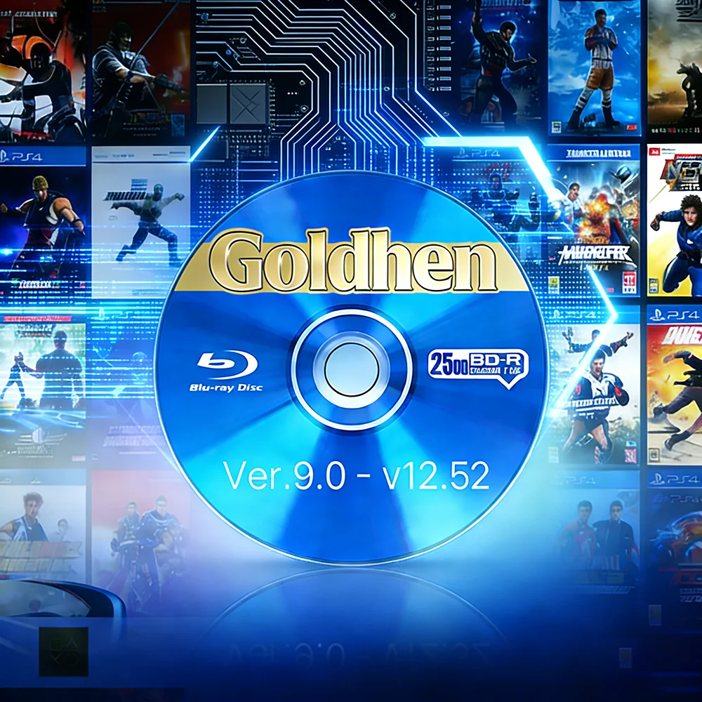 GoldHEN for PS4 Jailbreak Disc V12.52 Collector’s Edition CD 1-Click Boot Tool Supports FW 9.0–13.52 Homebrew Backup Loader