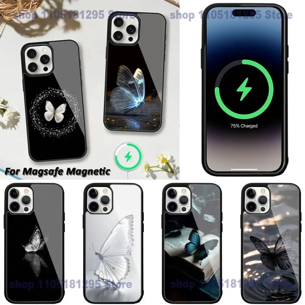 

luxury designer Aesthetic Edgy butterfly Phone Case For iPhone 17,16,15,14,13,12,11,Plus,Pro,Max,Mini Magnetic Wireless Charging